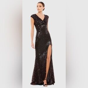 MacDuggal Sequin Gown with Slit